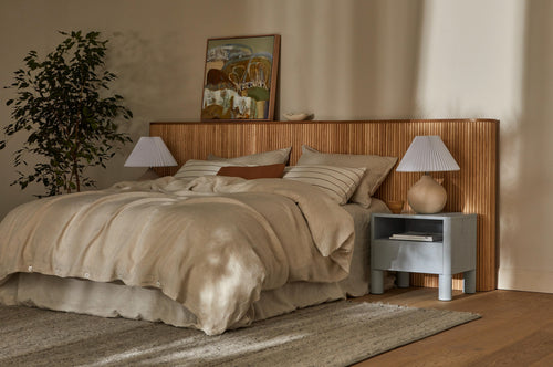 Benjamin Ripple Modern Designer Bedhead - Natural Ash Bedhead