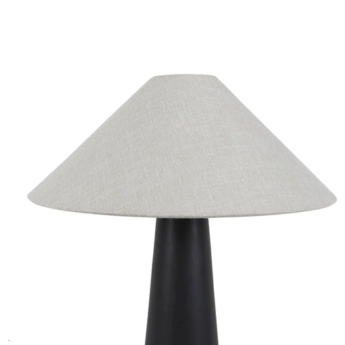 Lorne Canopy Designer Table Lamp - Matt Black - Oatmeal Lighting