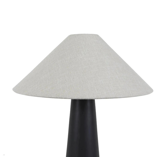 Lorne Canopy Designer Table Lamp - Matt Black - Oatmeal Lighting