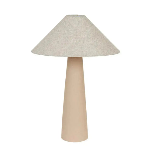 Lorne Canopy Designer Table Lamp - Matt Black - Oatmeal Lighting