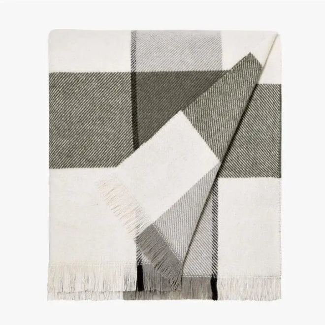 Alby Eucalypt Australian Wool Checked Blanket Quilts