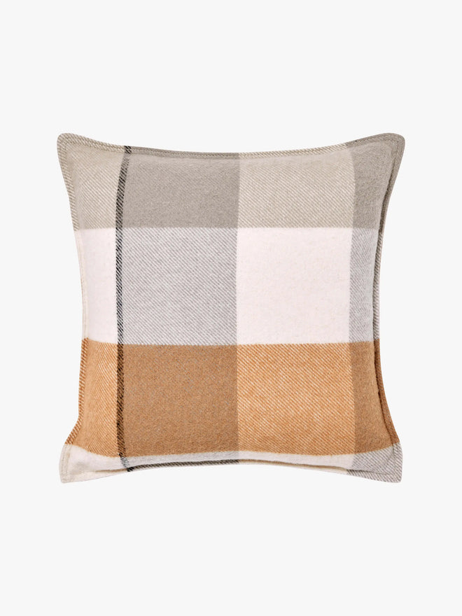 Alby Toffee - Australian Wool Check Cushion Cushions