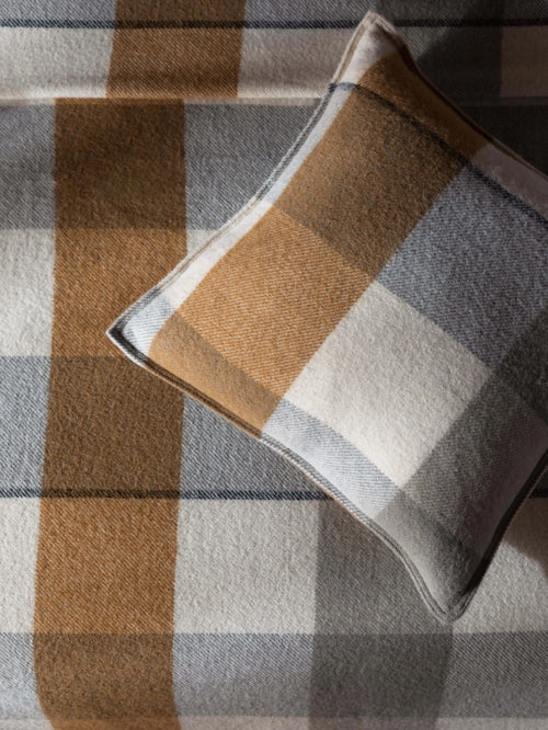 Alby Toffee - Australian Wool Check Cushion Cushions