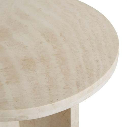 Amara Modern Curve Side Table - Natural Travertine Side Table