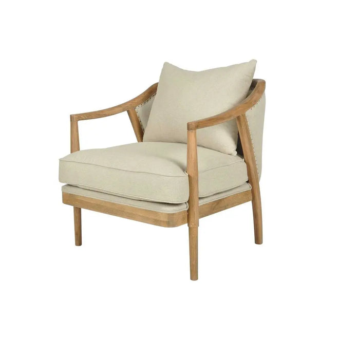 Angourie Classic Arm Chair - Oakwood & Linen Occasional Chairs