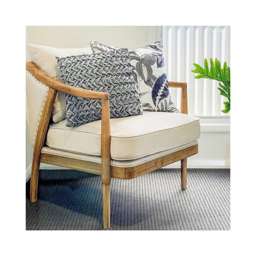 Angourie Classic Arm Chair - Oakwood & Linen Occasional Chairs