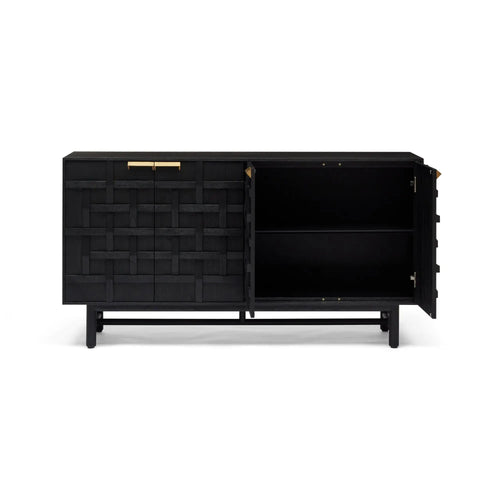 Ares Luxury Lattice Sideboard - Black Buffets