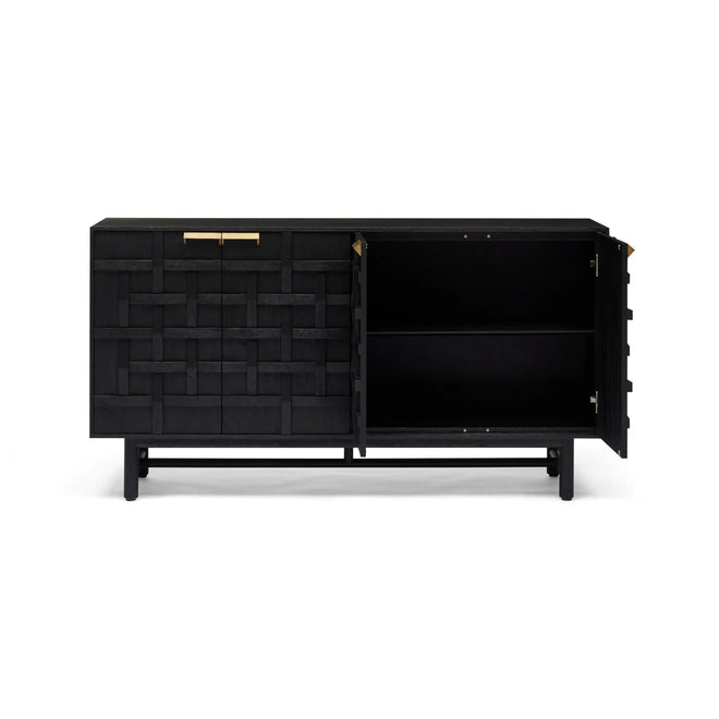 Ares Luxury Lattice Sideboard - Black Buffets