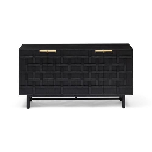 Ares Luxury Lattice Sideboard - Black Buffets
