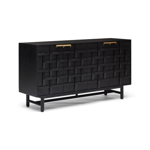 Ares Luxury Lattice Sideboard - Black Buffets