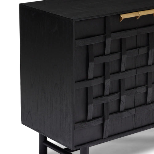 Ares Luxury Lattice Sideboard - Black Buffets