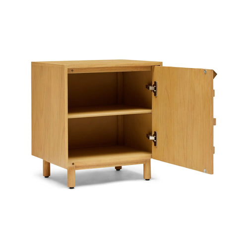 Ares Natural Lattice Designer Bedside Table - Left Handle Bedside Table