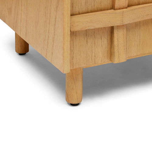 Ares Natural Lattice Designer Bedside Table - Left Handle Bedside Table