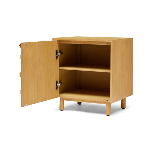 Ares Natural Lattice Designer Bedside Table - Right Handle Bedside Table