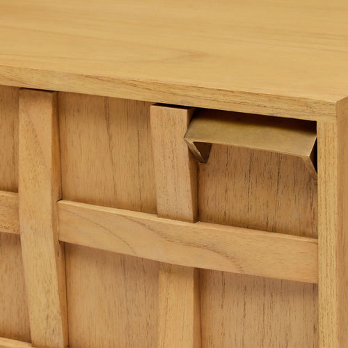 Ares Natural Lattice Designer Bedside Table - Right Handle Bedside Table