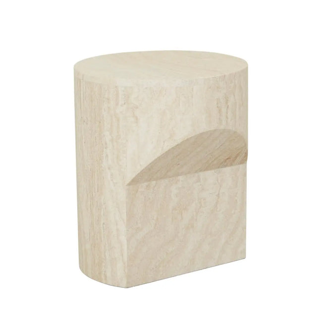 Atlas Pinnacle Designer Side Table - Natural Travertine Side Table