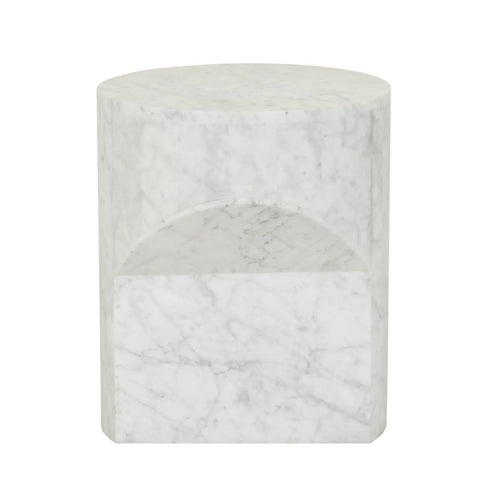 Atlas Pinnacle Designer Side Table - White Marble Side Table