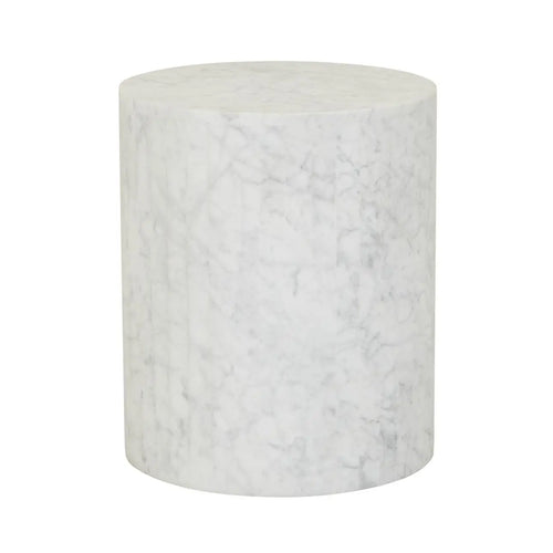 Atlas Pinnacle Designer Side Table - White Marble Side Table