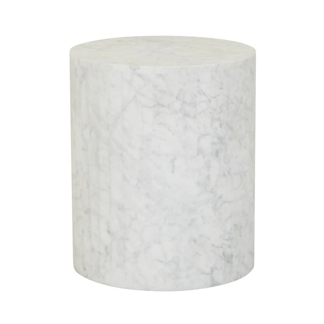 Atlas Pinnacle Designer Side Table - White Marble Side Table