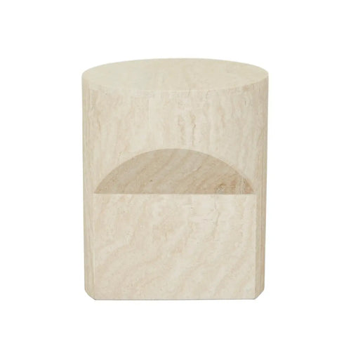 Atlas Pinnacle Designer Side Table - White Marble Side Table