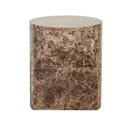 Atlas Pinnacle Designer Side Table - White Marble Side Table
