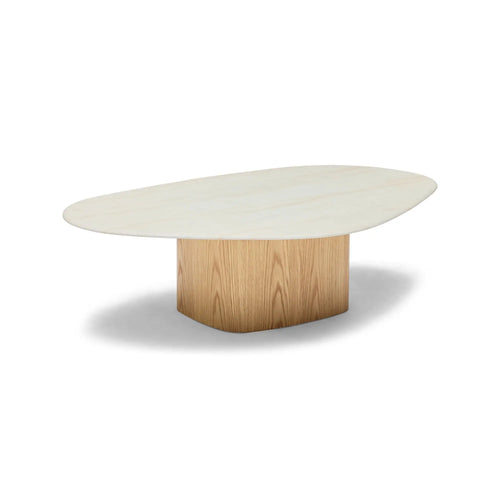 Axel Coffee Table with Marble Top - Oak Coffee Table