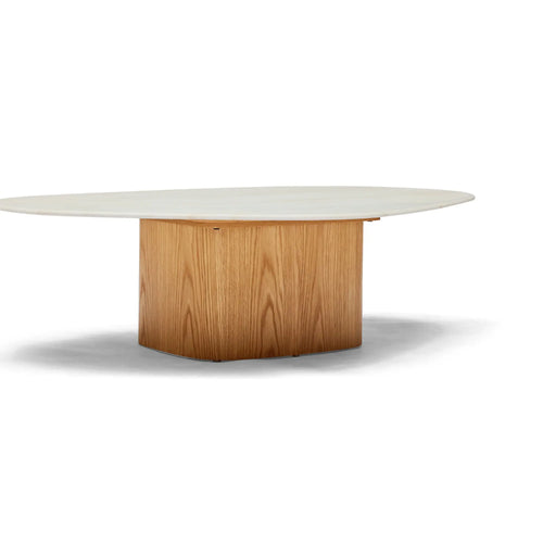 Axel Coffee Table with Marble Top - Oak Coffee Table