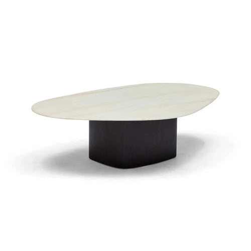 Axel Coffee Table with Marble Top - Walnut Coffee Table