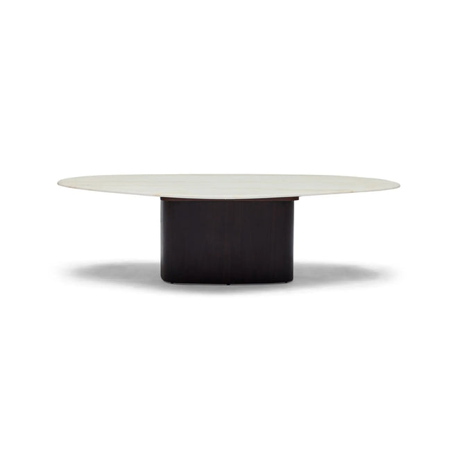Axel Coffee Table with Marble Top - Walnut Coffee Table