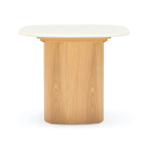 Axel Modern Side Table with Marble Top - Oak Side Table
