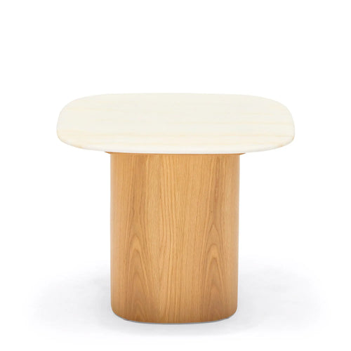 Axel Modern Side Table with Marble Top - Oak Side Table