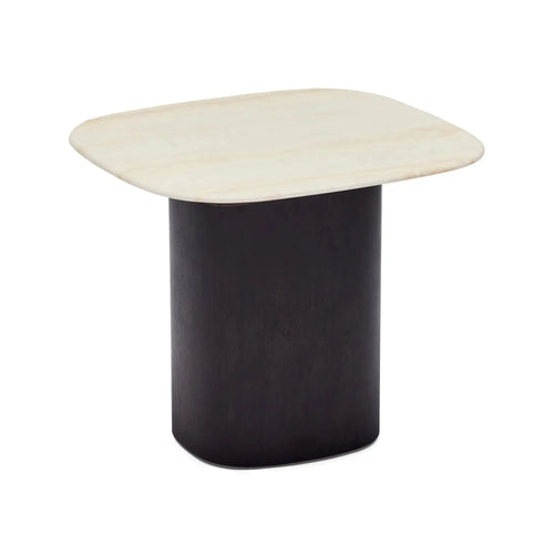 Axel Modern Side Table with Marble Top - Walnut Side Table