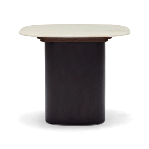 Axel Modern Side Table with Marble Top - Walnut Side Table