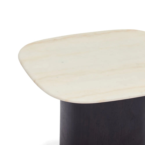 Axel Modern Side Table with Marble Top - Walnut Side Table