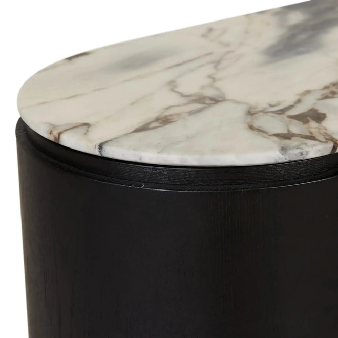 Matt Ocean Marble/Black Oak - Hallway Table Console Table