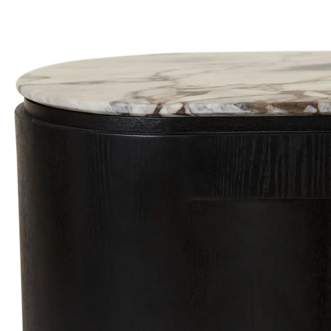 Matt Ocean Marble/Black Oak - Hallway Table Console Table
