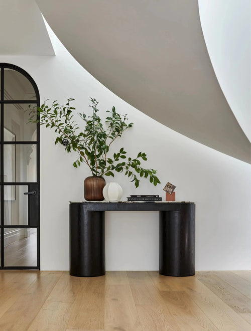 Matt Ocean Marble/Black Oak - Hallway Table Console Table