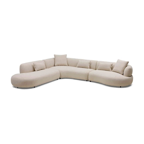 Beni Modular Modern Curved Sofa - Beige Sofa