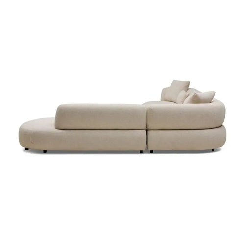 Beni Modular Modern Curved Sofa - Beige - Right Hand Chaise Sofa