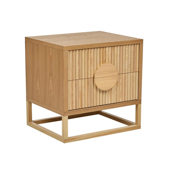 Benjamin Ripple Bedside Table - Natural Ash Bedside Table