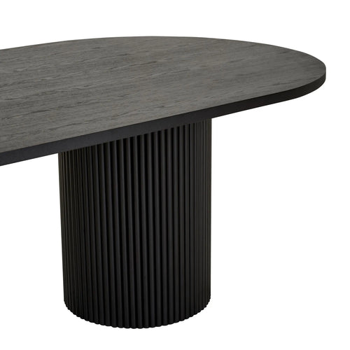 Benjamin Ripple Designer Oval Dining Tables - Matt Black - 10 Seater Dining Table