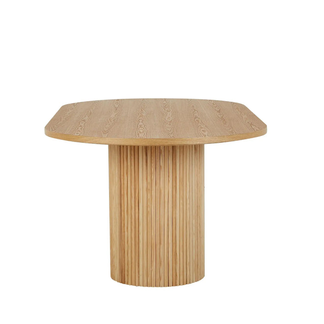 Benjamin Ripple Designer Oval Dining Tables - Natural Ash - 8 Seater Dining Table