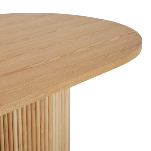 Benjamin Ripple Designer Oval Dining Tables - Natural Ash - 8 Seater Dining Table