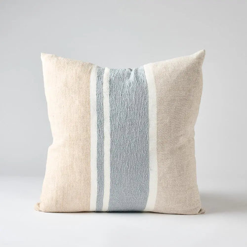 Magnus Linen Cushion - Natural/Blue Cushion