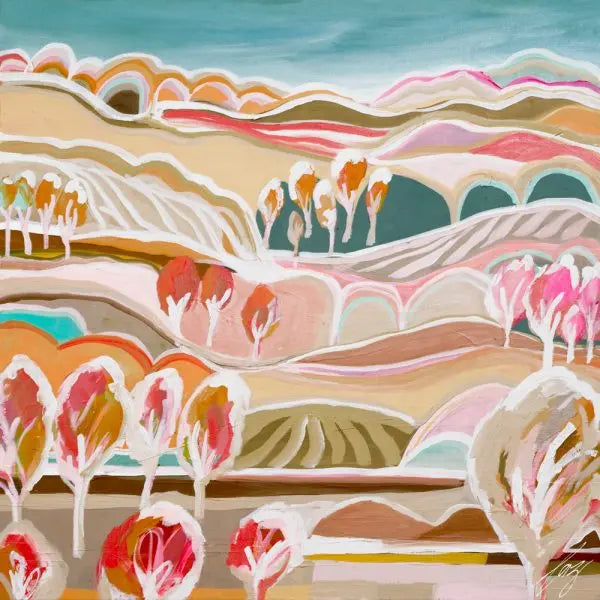 Bright Mountains Framed Canvas Artwork