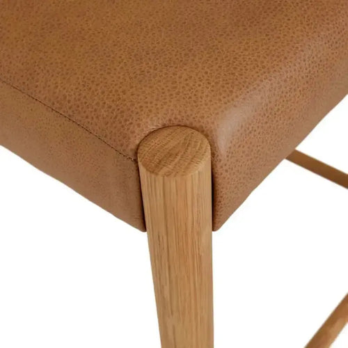 Buy Sketch Ronda Barstool - Pecan Leather - Light Oak Kitchen / Bar Stool