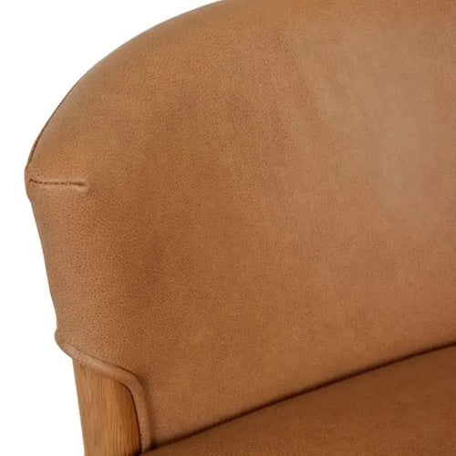 Buy Sketch Ronda Barstool - Pecan Leather - Light Oak Kitchen / Bar Stool