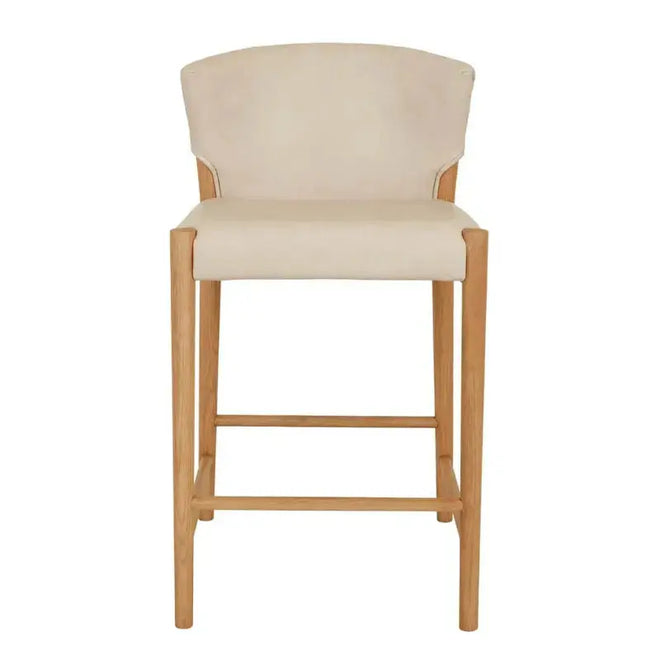Buy Sketch Ronda Barstool - Pecan Leather - Light Oak Kitchen / Bar Stool