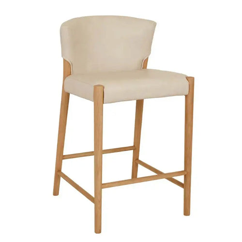 Buy Sketch Ronda Barstool - Pecan Leather - Light Oak Kitchen / Bar Stool