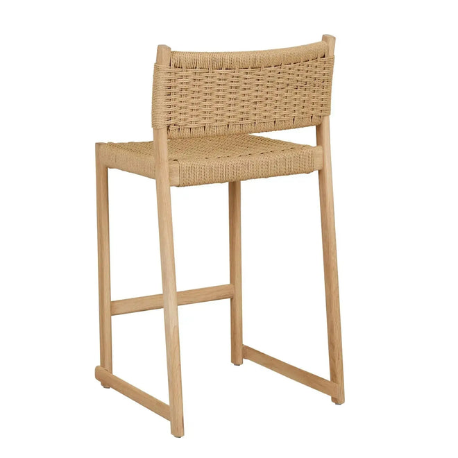 Anton Modern Barstool - Natural Papercord - Light Oak Kitchen / Bar Stool
